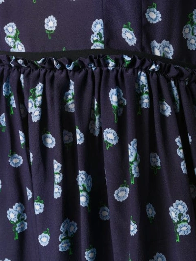 Shop Marni Floral Print Midi Dress In Peb81 Light Navy