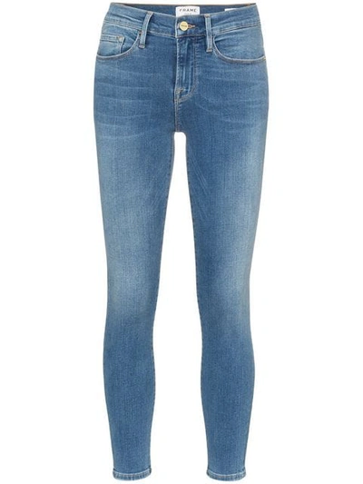 Shop Frame Le Skinny De Jeanne Cropped Jeans In Blue