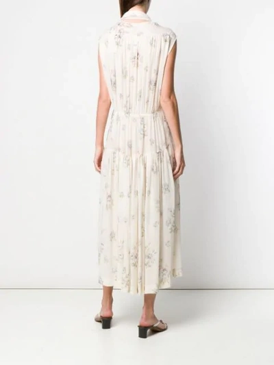 Shop Joseph Floral Midi Dress In Neutrals