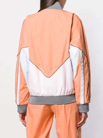 Shop Walk Of Shame Chevron Colour Block Bomber Jacket In Orange