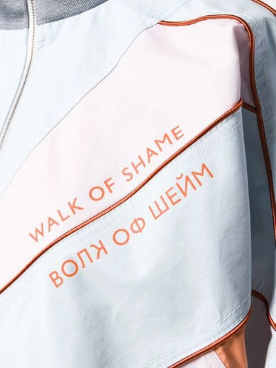 Shop Walk Of Shame Chevron Colour Block Bomber Jacket In Orange