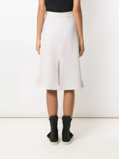 Shop Gloria Coelho Midi Skirt With Front Slits In White