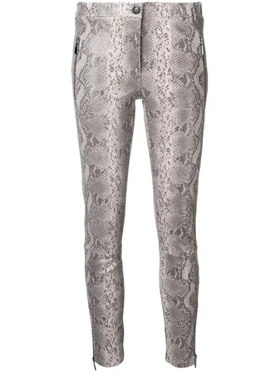 Shop Arma Low Rise Snakeskin Skinny Trousers In Grey