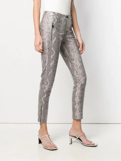 Shop Arma Low Rise Snakeskin Skinny Trousers In Grey