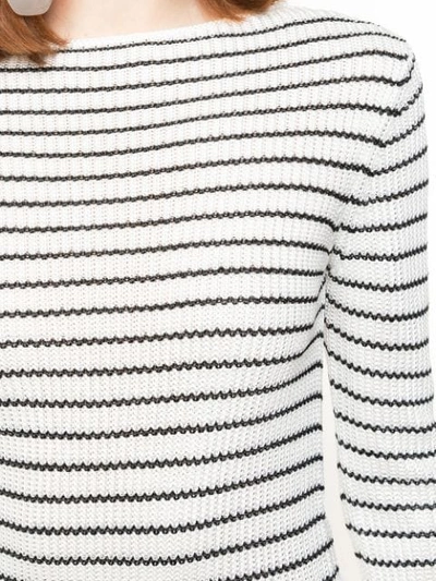 Shop Theory Striped Knitted Top In Ivory/black