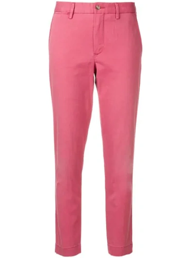 Shop Polo Ralph Lauren Slim Fit Trousers In Pink