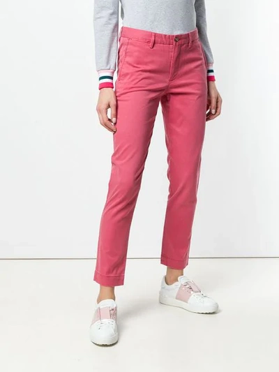 Shop Polo Ralph Lauren Slim Fit Trousers In Pink