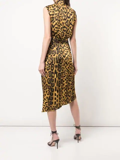 Shop Adam Lippes Leopard Print Midi Dress In Gold