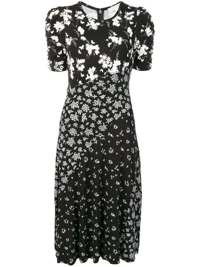 Shop Michael Kors Floral Shift Dress In Black