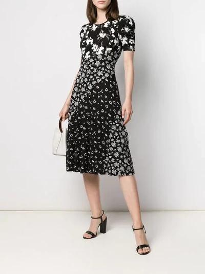 Shop Michael Kors Floral Shift Dress In Black