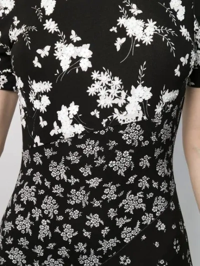 Shop Michael Kors Floral Shift Dress In Black