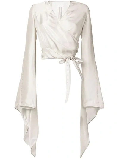 Shop Rick Owens Wrap Blouse In Neutrals