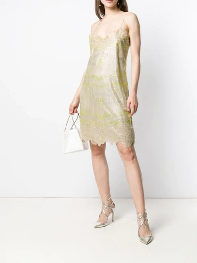 Shop Ermanno Scervino Sequinned Shift Dress In Gold