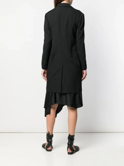 Shop Yohji Yamamoto Mantel Mit Ziernähten - Schwarz In Black