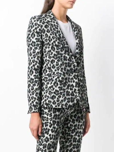 Shop Pinko Leopard Print Fitted Blazer In Brown