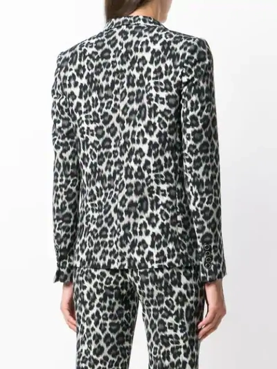 Shop Pinko Leopard Print Fitted Blazer In Brown