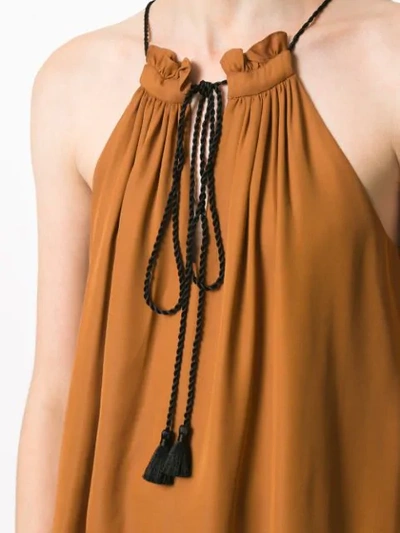 Shop Andrea Marques Drawstring Blouse In Brown