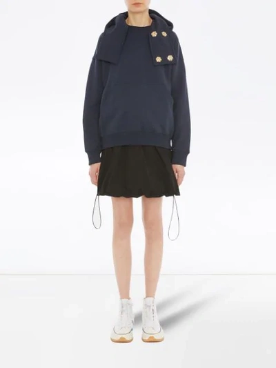 Shop Jw Anderson Oversized Hood Sweatshirt In Blue