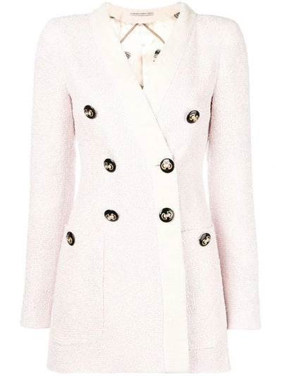 Shop Alessandra Rich Double Breasted Blazer In Pink