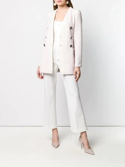Shop Alessandra Rich Double Breasted Blazer In Pink