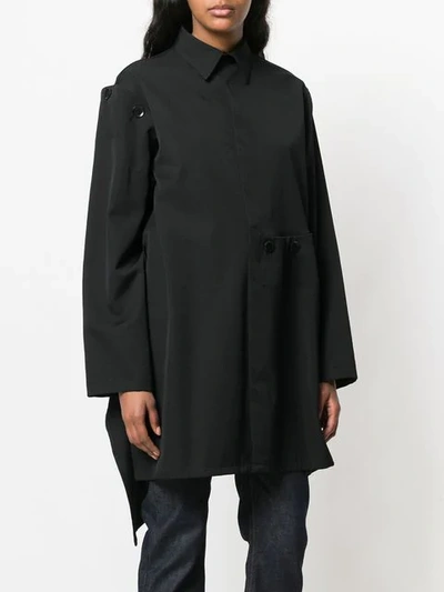 Shop Yohji Yamamoto Asymmetric High Low Shirt In 1 Black