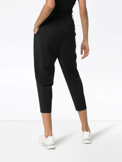 Shop Ader Error Cropped Wool-blend Trousers In Black