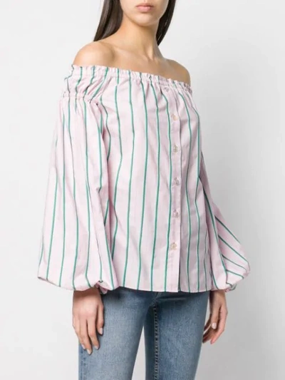 Shop Pinko Striped Blouse In Pink
