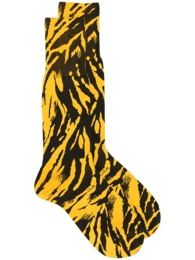 Shop N°21 Nº21 Zebra Print Socks - Yellow