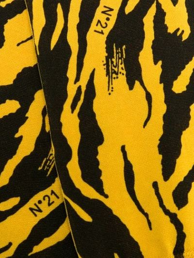 Shop N°21 Nº21 Zebra Print Socks - Yellow