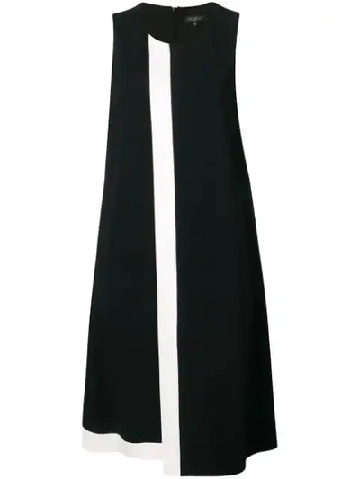 Shop Antonelli Contrast Panel Asymmetric Dress In Black