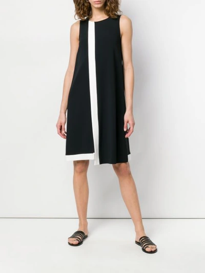 Shop Antonelli Contrast Panel Asymmetric Dress In Black