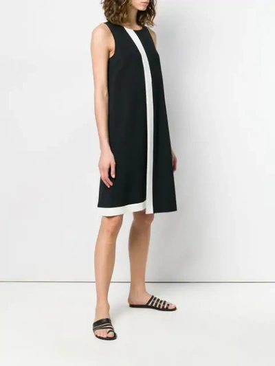 Shop Antonelli Contrast Panel Asymmetric Dress In Black