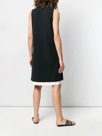 ANTONELLI CONTRAST PANEL ASYMMETRIC DRESS - 黑色