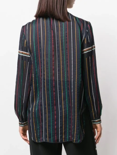 Shop Rag & Bone Striped Button Shirt In Blue