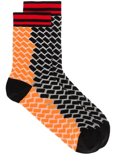 henrik vibskov double bounce socks (orange / black) SS19-S909 