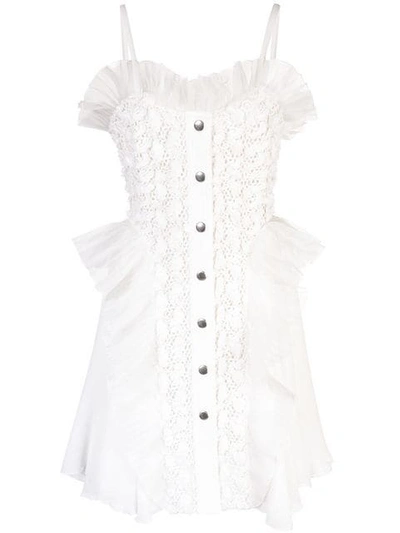 Shop Giambattista Valli Ruffled Mini Dress - White