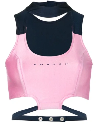 AMBUSH LOGO运动胸衣 - 粉色