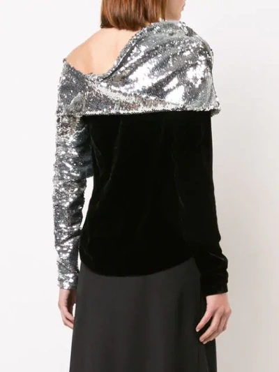 Shop Monse Sequin Embellished Sweatshirt In Black ,silver