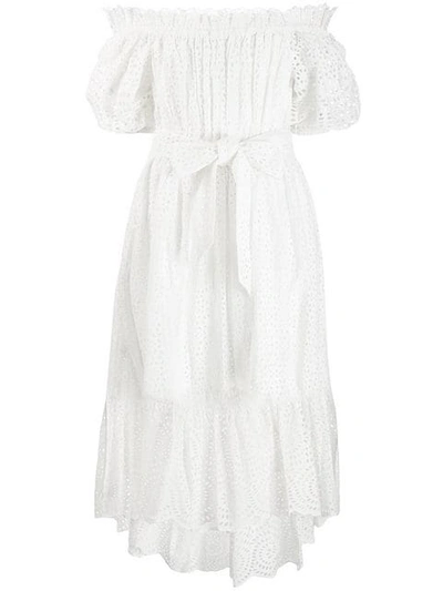 Shop Ulla Johnson Off-shoulder Flared Dress - White