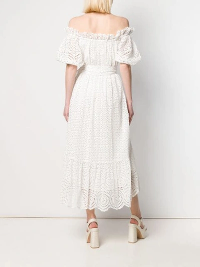 Shop Ulla Johnson Off-shoulder Flared Dress - White