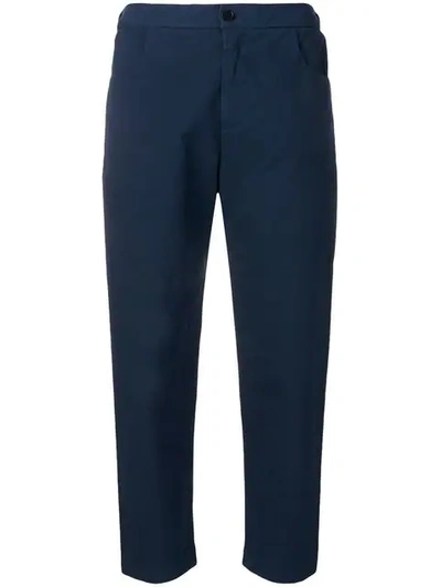 Shop Barena Venezia Cropped Slim-fit Trousers In Blue