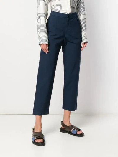 Shop Barena Venezia Cropped Slim-fit Trousers In Blue