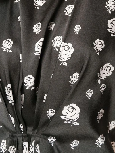 Shop Kenzo Rose Print Dress In Black