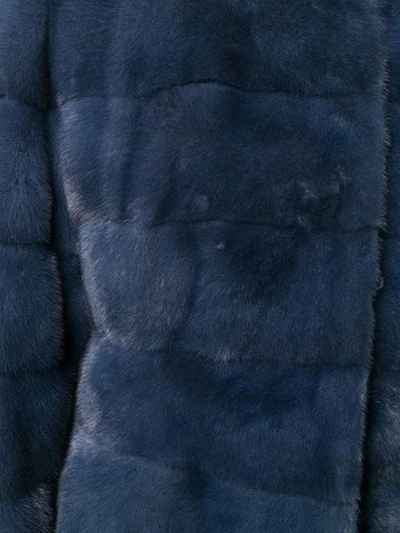 Shop Liska Long Panelled Coat In Blue