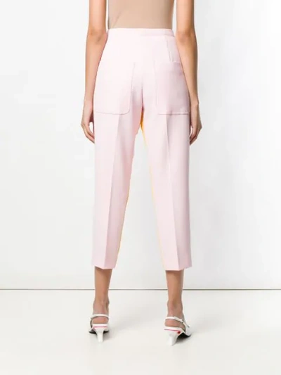 Shop N°21 Inner Stripe Cropped Trousers In Pink