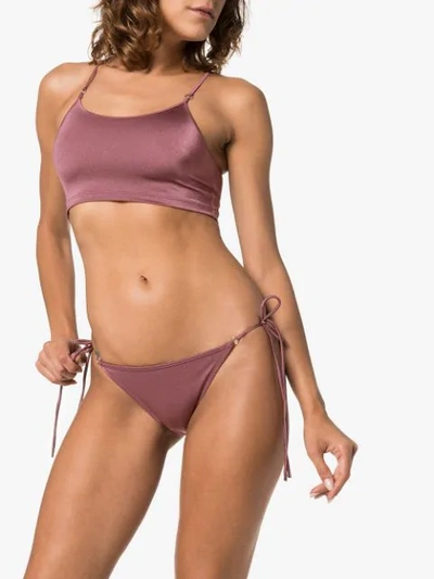 Shop Ack Oceano Tank-top Bikini In Brown