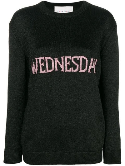 Shop Alberta Ferretti Wednesday Knit Jumper In Black