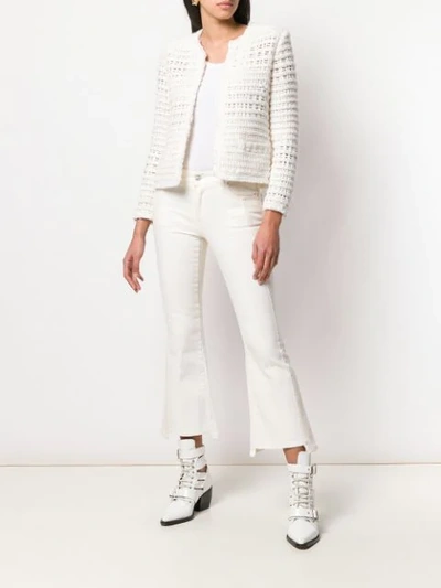 Shop Alexander Mcqueen Cropped Flared Trousers - White