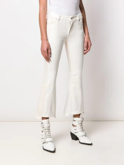 ALEXANDER MCQUEEN CROPPED FLARED TROUSERS - 白色