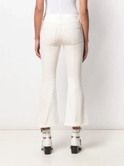 ALEXANDER MCQUEEN CROPPED FLARED TROUSERS - 白色